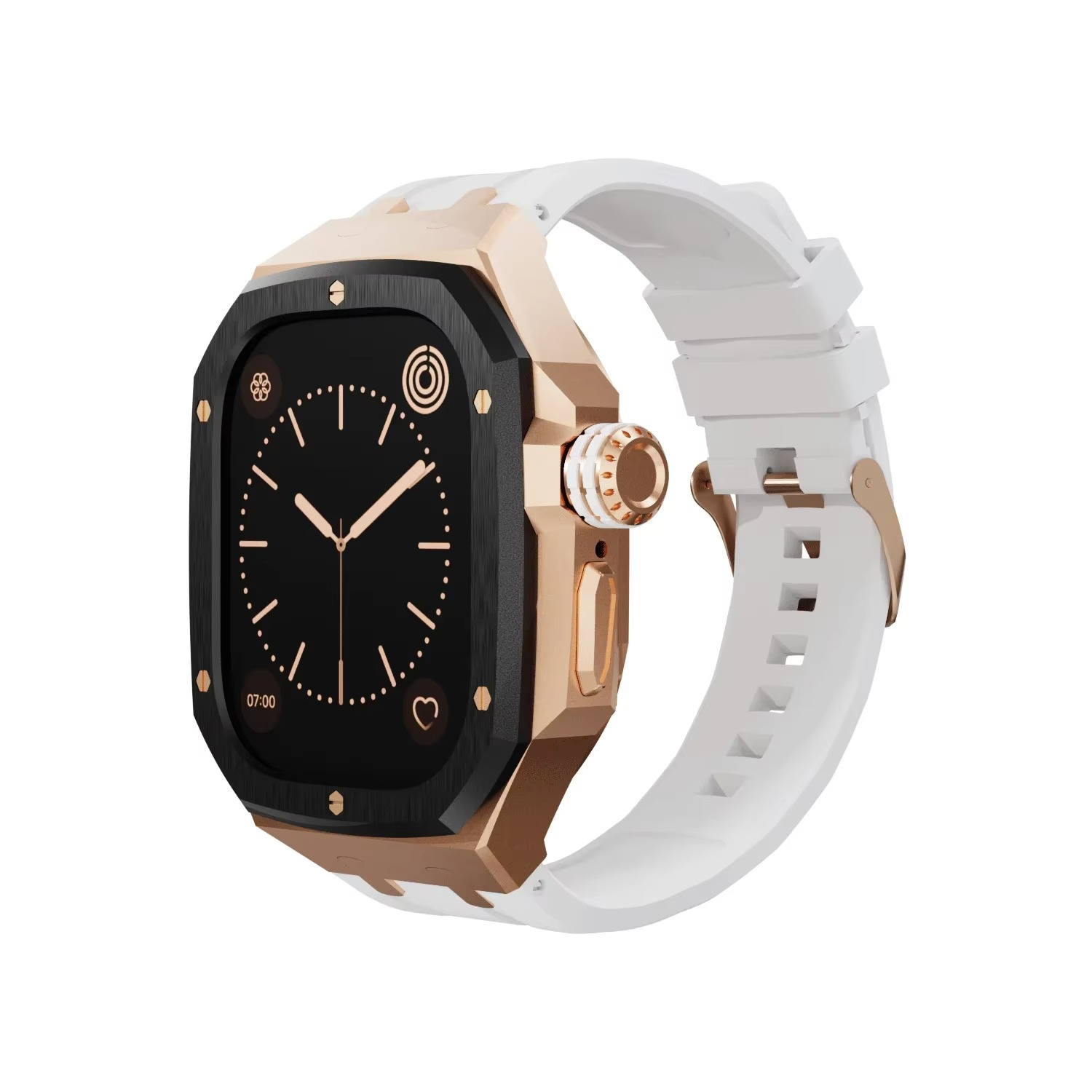 Luxury Apple Watch Stainless Steel Case & Strap Mod Kit, Premium Upgrade Protective Frame & Metal Band Set