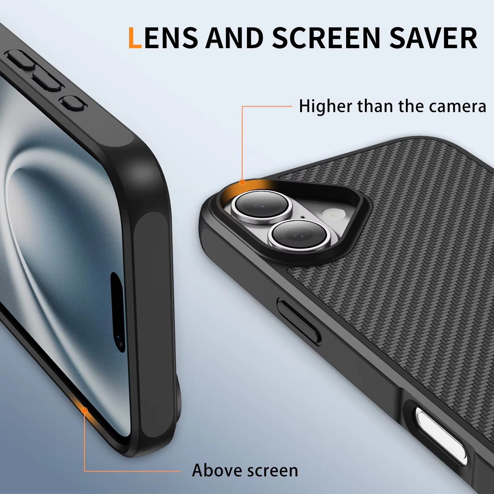 Luxury iPhone Case — Carbon Fiber Shockproof Drop-Resistant Protective Cover with Anti-Fingerprint Non-Slip Design and Scratch Dust Defense