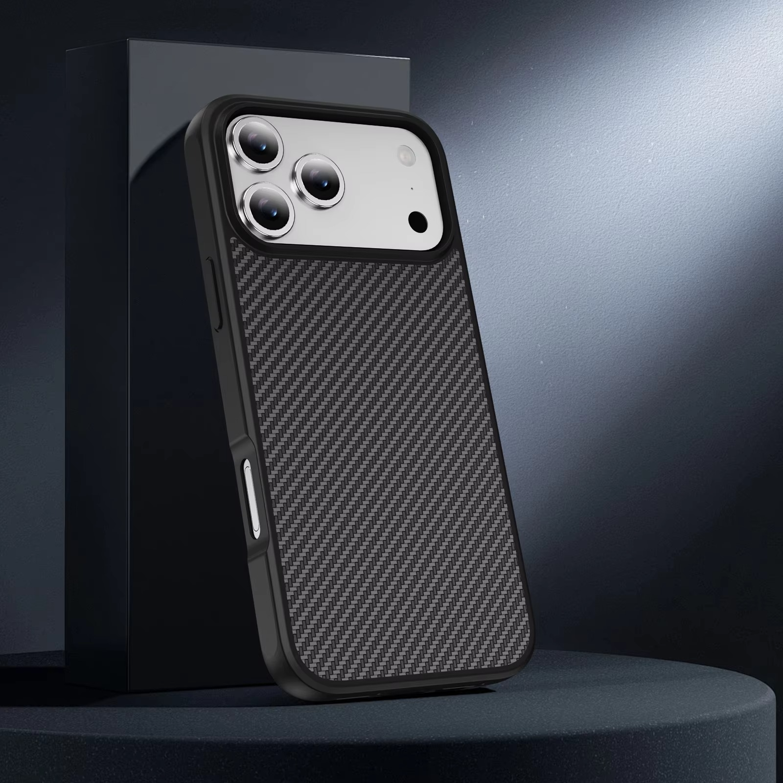 Luxury iPhone Case — Carbon Fiber Shockproof Drop-Resistant Protective Cover with Anti-Fingerprint Non-Slip Design and Scratch Dust Defense