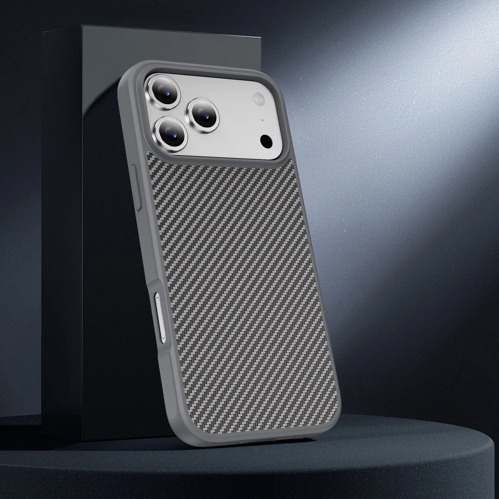 Luxury iPhone Case — Carbon Fiber Shockproof Drop-Resistant Protective Cover with Anti-Fingerprint Non-Slip Design and Scratch Dust Defense