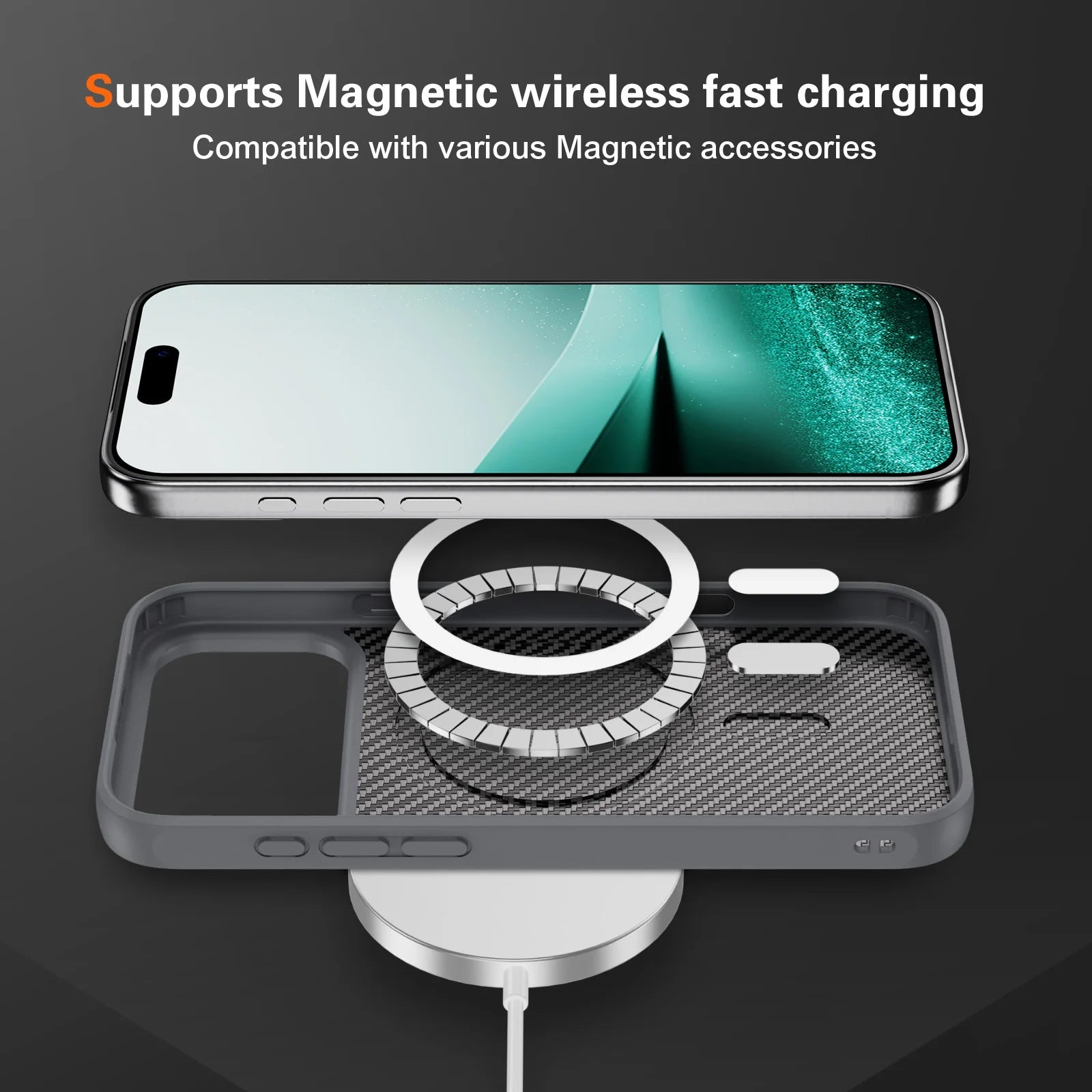 Luxury iPhone Case — Carbon Fiber Shockproof Drop-Resistant Protective Cover with Anti-Fingerprint Non-Slip Design and Scratch Dust Defense