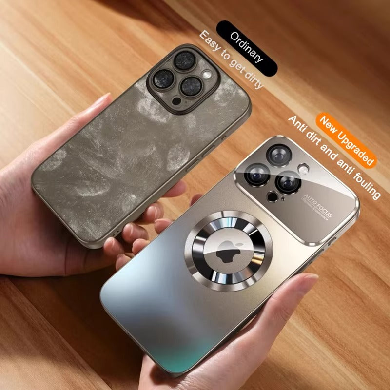 Luxury iPhone Case — Glass Camera Protection MagSafe Wireless-Charging Full-Coverage Hard Cover with Shockproof, Anti-Fingerprint, Anti-Scratch Design