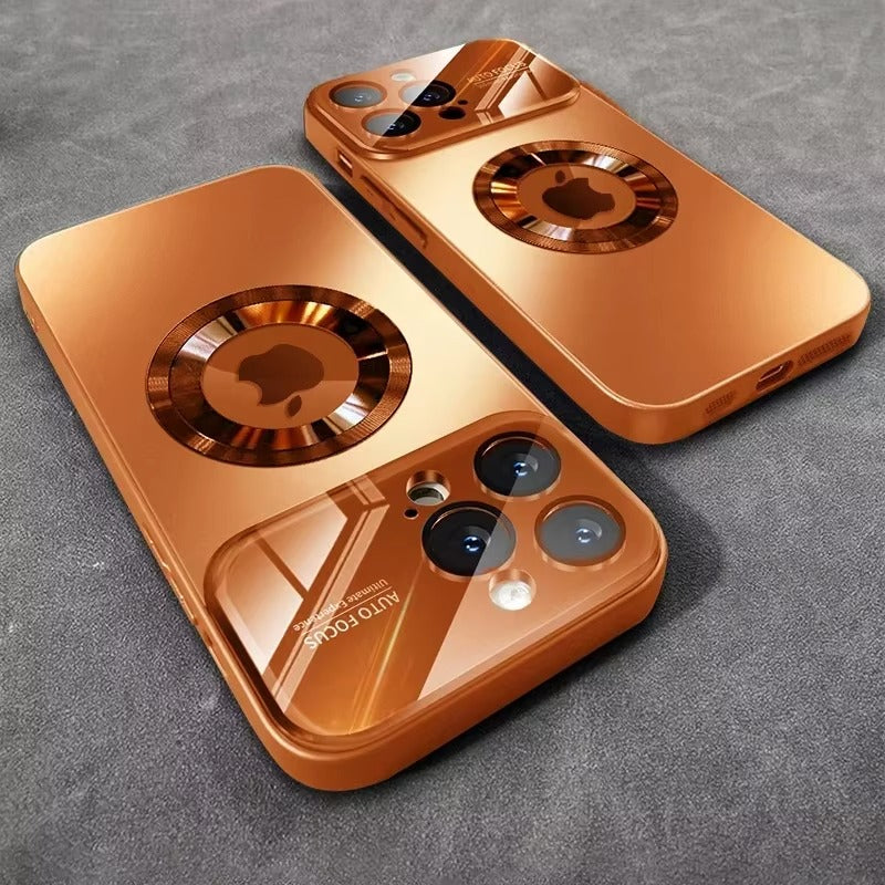 Luxury iPhone Case — Glass Camera Protection MagSafe Wireless-Charging Full-Coverage Hard Cover with Shockproof, Anti-Fingerprint, Anti-Scratch Design