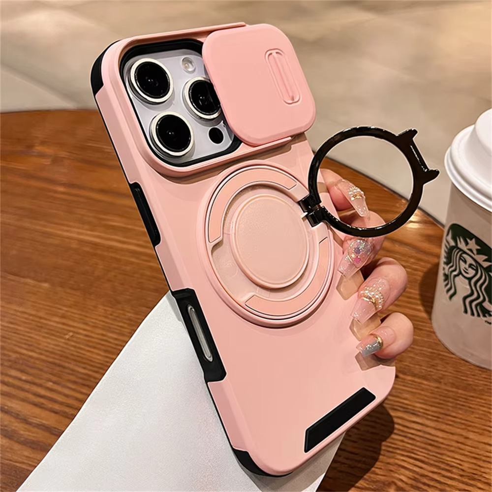 Luxury iPhone Case — Heavy-Duty Rugged Armor Magnetic Bracket with Shockproof PC Cover, Anti-Fingerprint, Anti-Scratch Protection