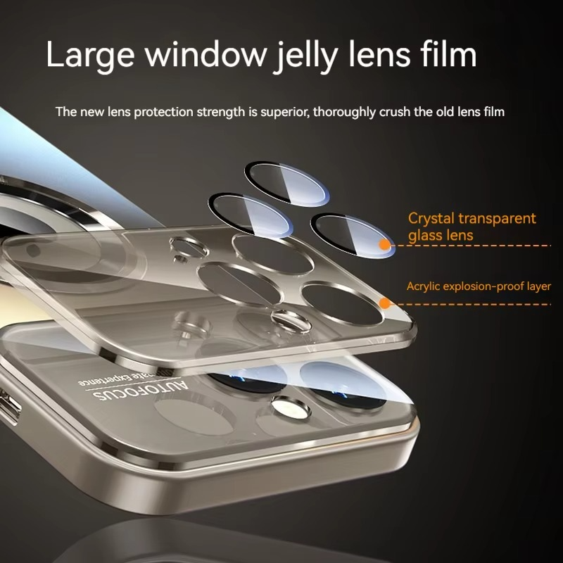 Luxury iPhone Case — Large Window Magnetic MagSafe Wireless-Charging Half-Wrapped Cover with Lens Protection, Shockproof Design, Anti-Fingerprint Non-Slip Finish