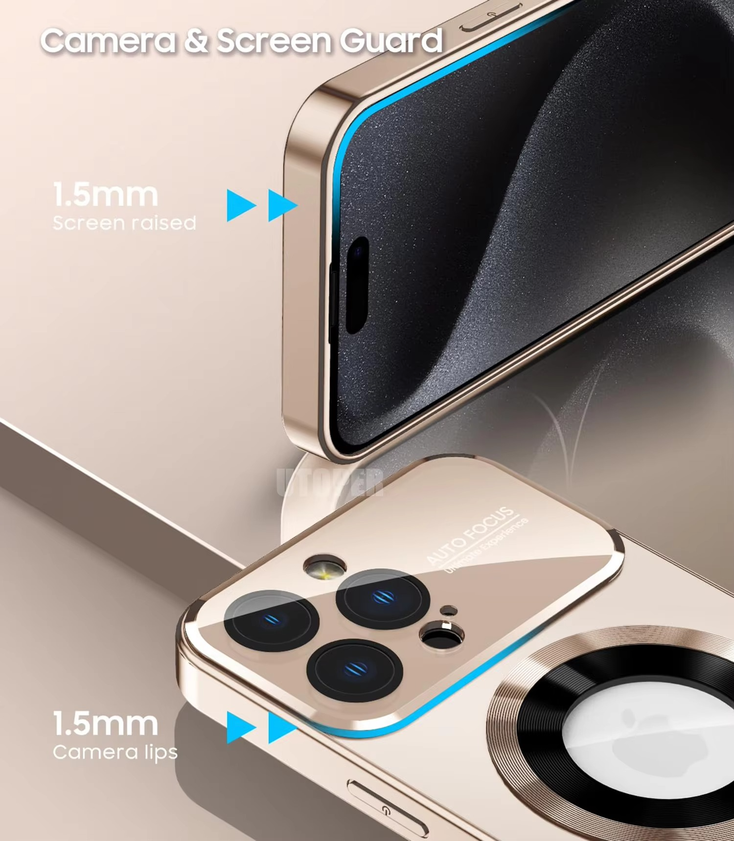 Luxury iPhone Case — Large Window Magnetic MagSafe Wireless-Charging Half-Wrapped Cover with Lens Protection, Shockproof Design, Anti-Fingerprint Non-Slip Finish