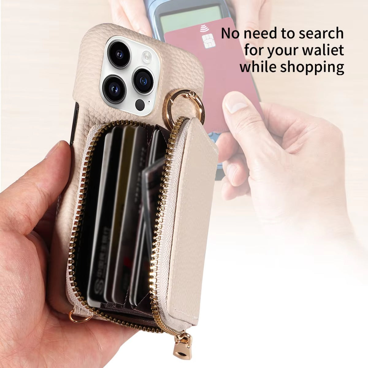 Luxury Leather Wallet iPhone Case — PU Leather Cover with Card Slots, Lanyard Strap, Shockproof Anti-Scratch Design, Lightweight and Dustproof