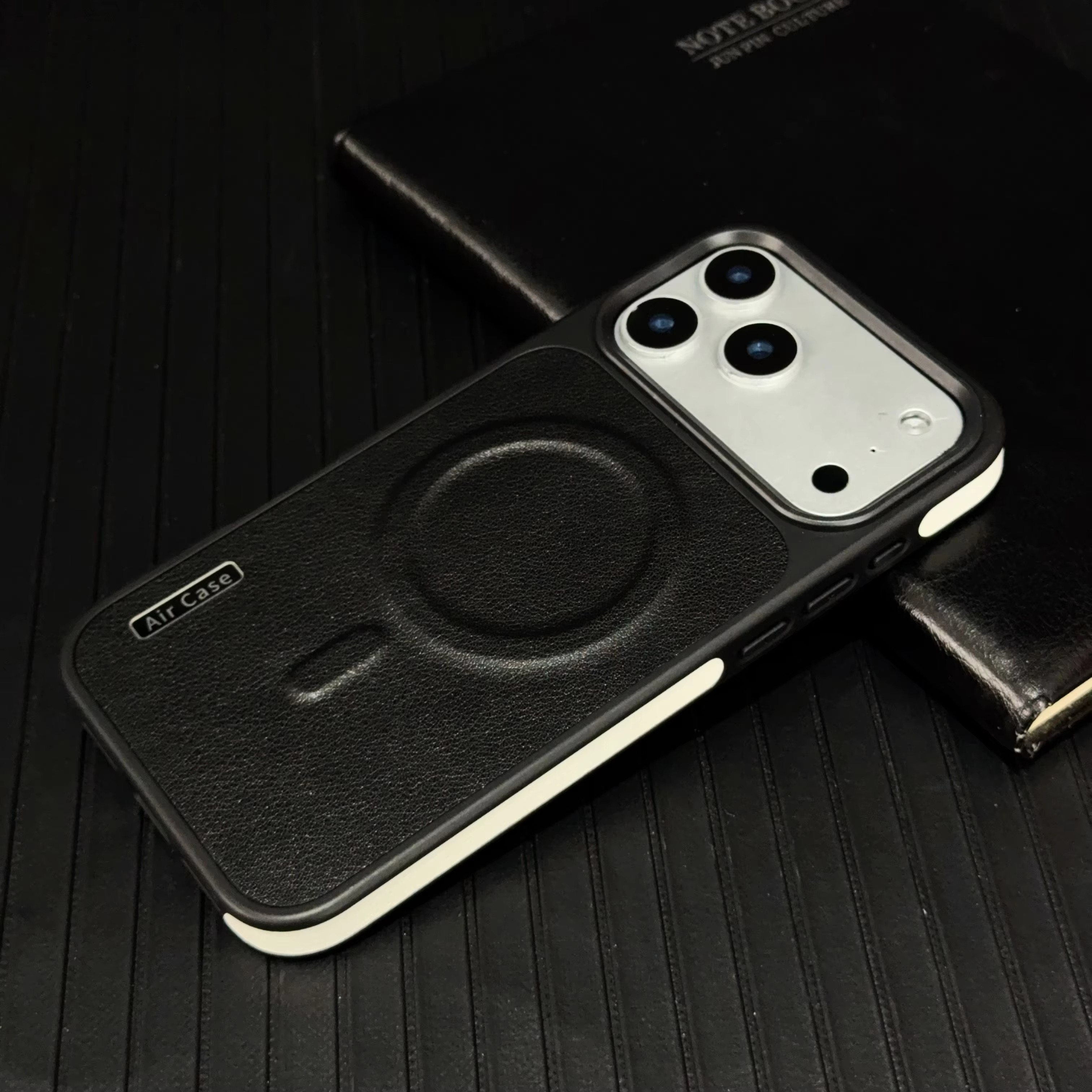Luxury iPhone Case — MagSafe Compatible Leather Half-Wrapped Magnetic Shockproof Cover with Lens Protection, Anti-Fingerprint, Dustproof, Lightweight Non-Slip Design
