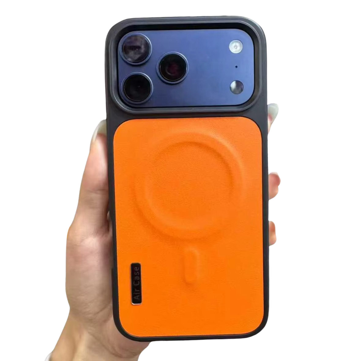 Luxury iPhone Case — MagSafe Compatible Leather Half-Wrapped Magnetic Shockproof Cover with Lens Protection, Anti-Fingerprint, Dustproof, Lightweight Non-Slip Design