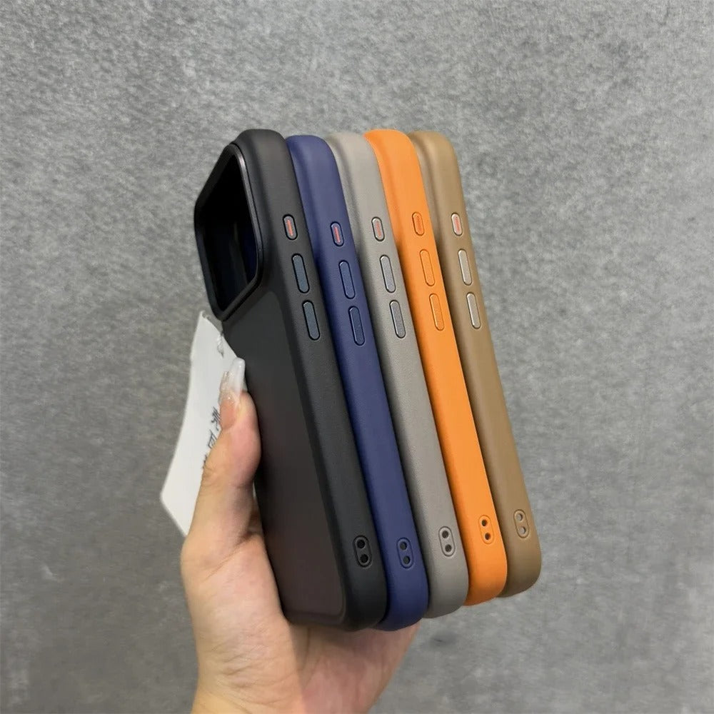 Luxury iPhone Case — MagSafe-Compatible Shockproof Matte Hard Cover with Camera Control Button, Translucent Frosted Anti-Fingerprint Non-Slip Design