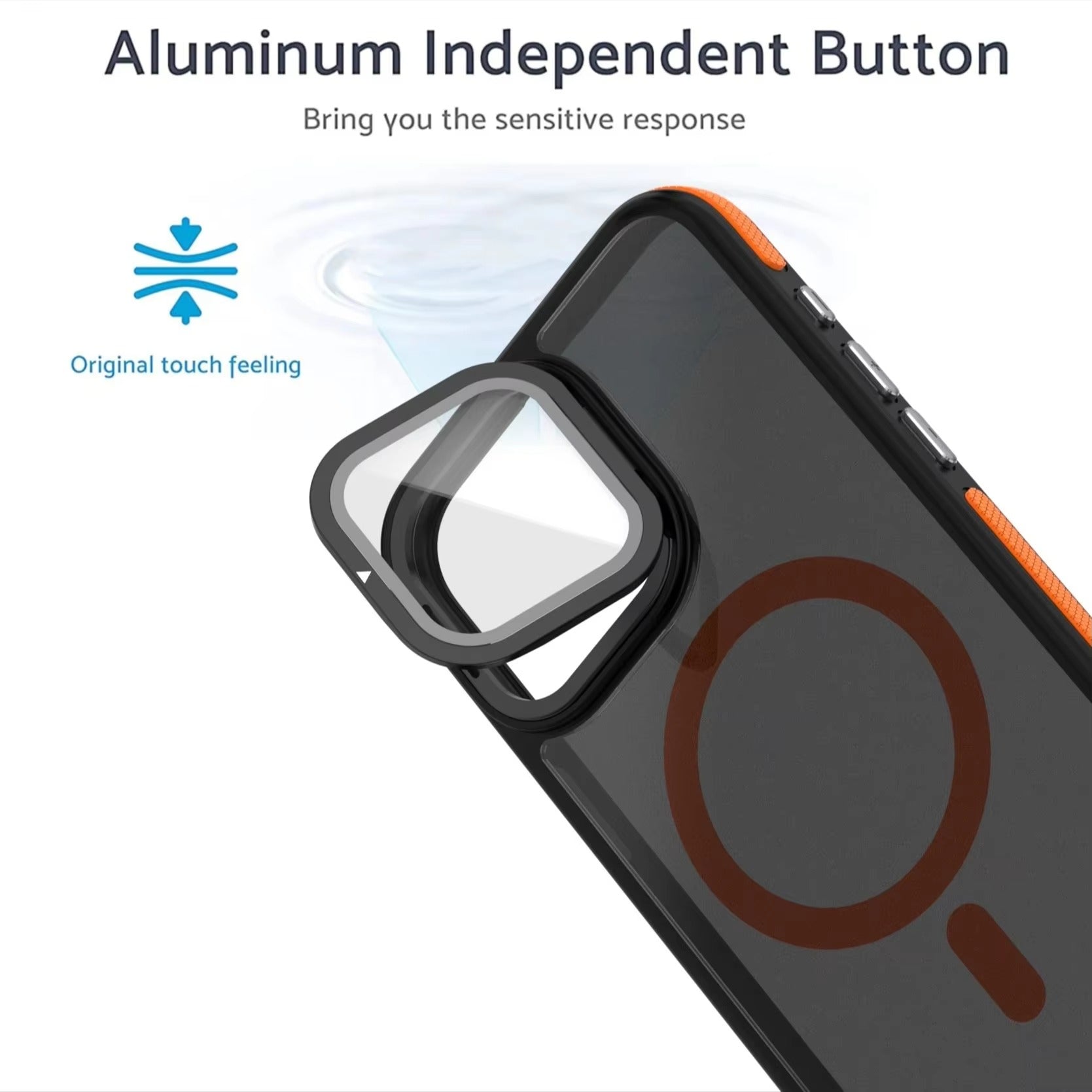 Luxury iPhone Case — MagSafe Matte Clear Magnetic TPU+PC Cover with Glass Lens Camera Protection and Built-In Stand