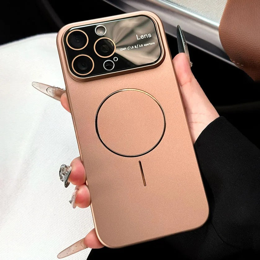 Luxury iPhone Case — MagSafe Matte Magnetic Half-Wrapped PC Cover with Shockproof Protection, Lens Protection, Anti-Fingerprint, Dustproof, Non-Slip Design