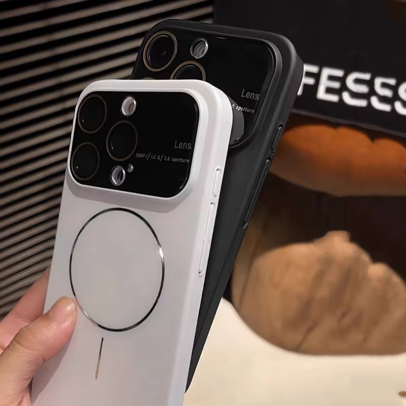 Luxury iPhone Case — Matte Magnetic MagSafe Camera Protection with Shockproof Hard Thin Cover, Anti-Fingerprint, Anti-Scratch, Dustproof Non-Slip Bumper