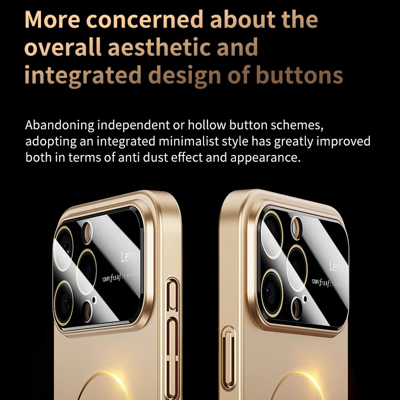 Luxury iPhone Case — Matte Magnetic MagSafe Camera Protection with Shockproof Hard Thin Cover, Anti-Fingerprint, Anti-Scratch, Dustproof Non-Slip Bumper