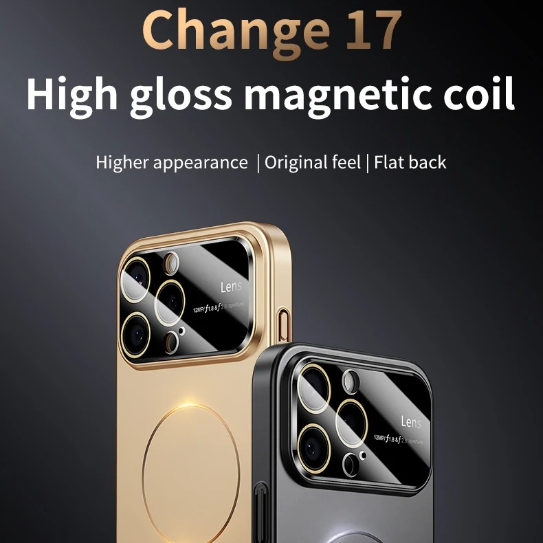 Luxury iPhone Case — Matte Magnetic MagSafe Camera Protection with Shockproof Hard Thin Cover, Anti-Fingerprint, Anti-Scratch, Dustproof Non-Slip Bumper
