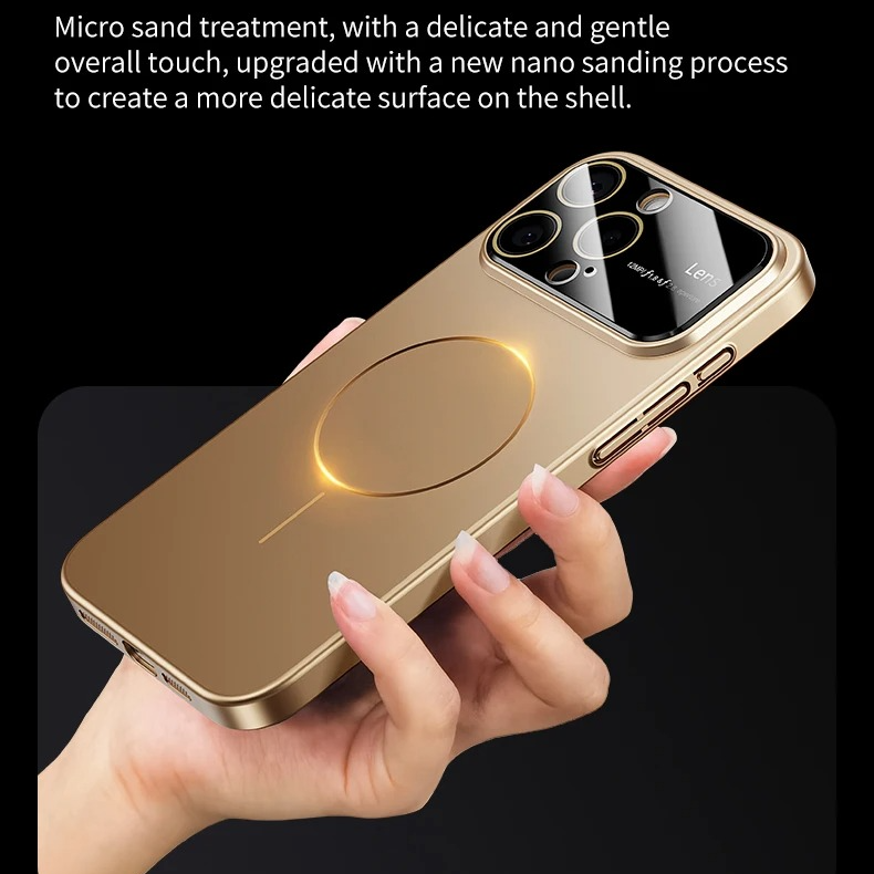 Luxury iPhone Case — Matte Magnetic MagSafe Camera Protection with Shockproof Hard Thin Cover, Anti-Fingerprint, Anti-Scratch, Dustproof Non-Slip Bumper