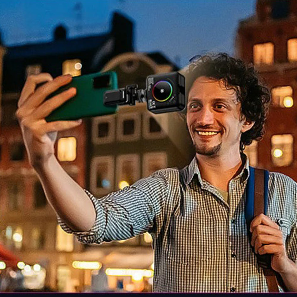 Luxury Portable RGB Video Fill Light with 2000mAh Battery, 2500–9000K Adjustable Color Temperature, CRI95 Pocket Light for Vlog & Livestream