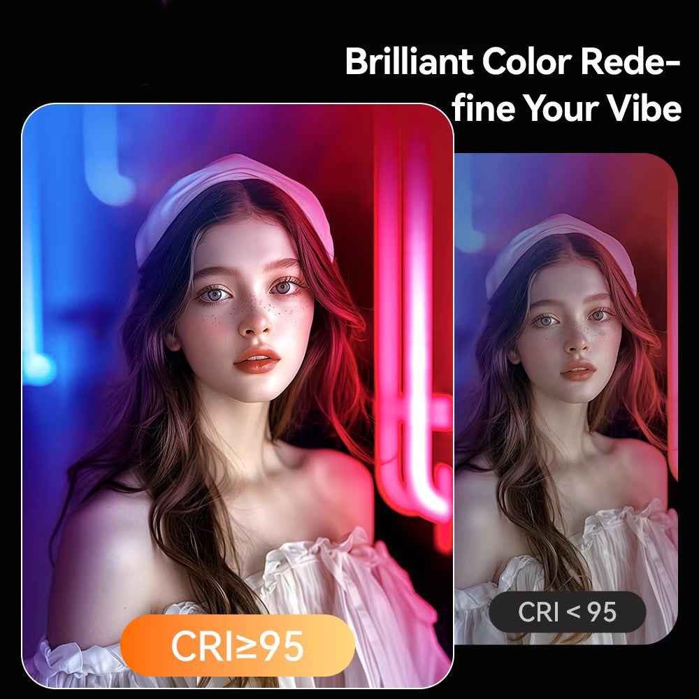 Luxury Portable RGB Video Fill Light with 2000mAh Battery, 2500–9000K Adjustable Color Temperature, CRI95 Pocket Light for Vlog & Livestream