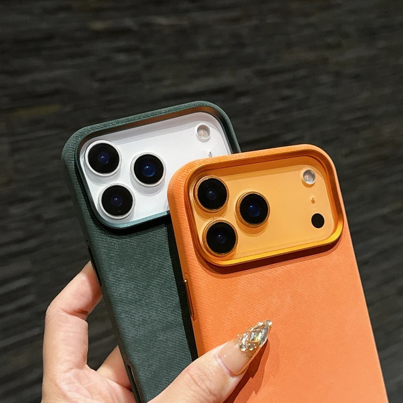 Luxury iPhone Case — Shockproof Flannel Texture Cover with TPU Anti-Scratch Back, Non-Slip Grip and Dustproof Slim Tough Protection