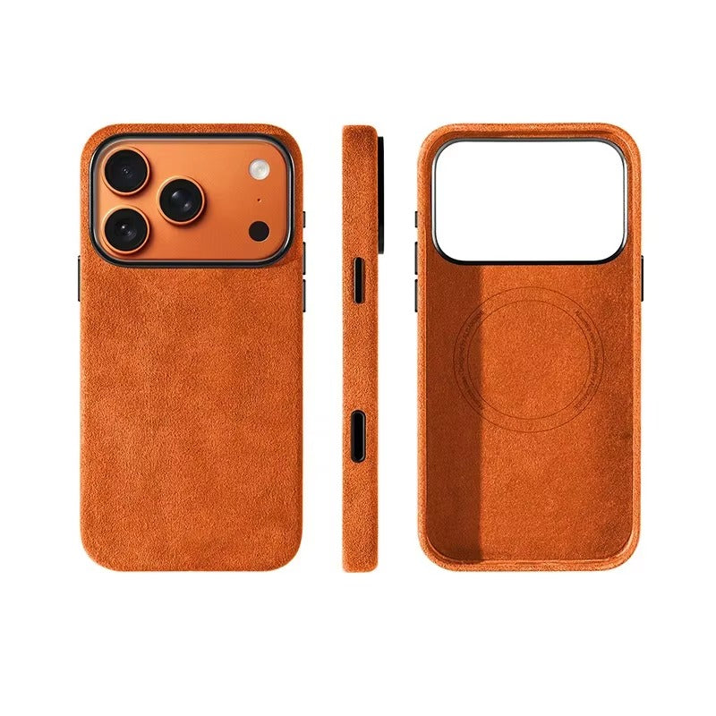Luxury iPhone Case — Shockproof Flannel Texture Cover with TPU Anti-Scratch Back, Non-Slip Grip and Dustproof Slim Tough Protection