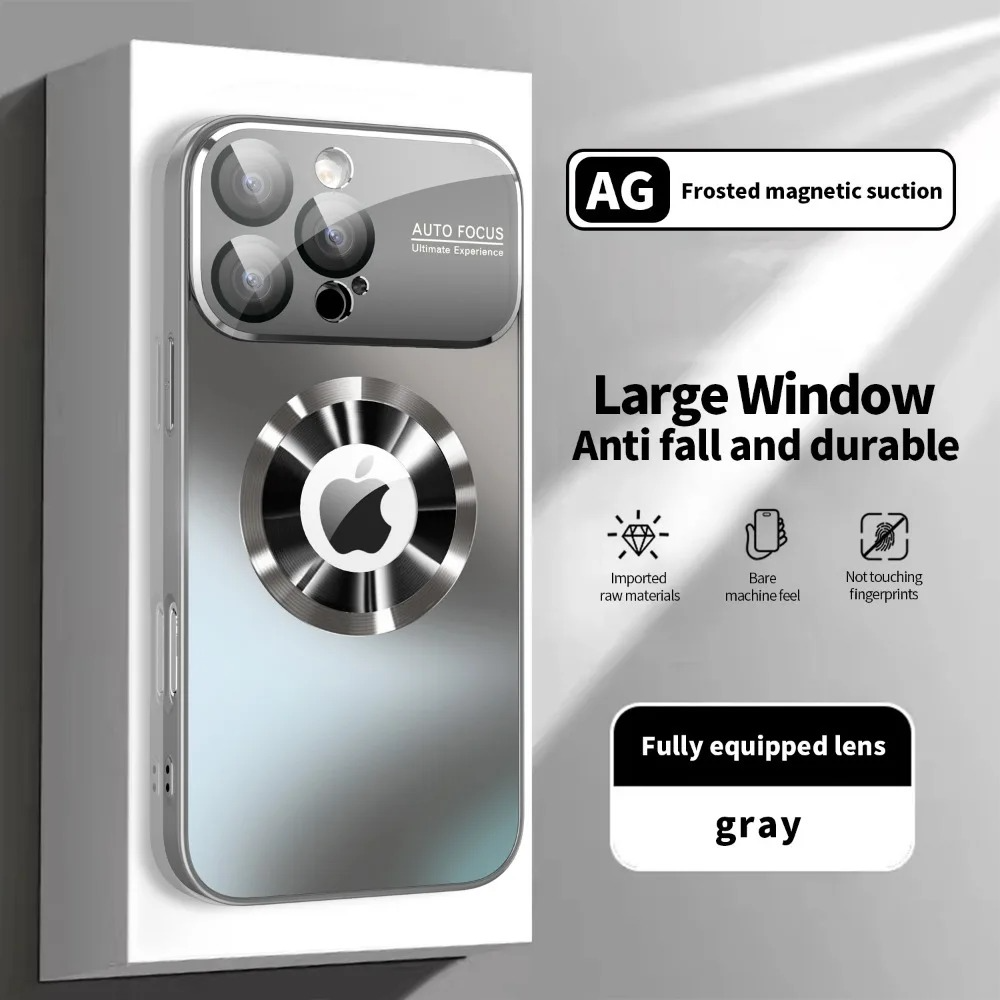 Luxury iPhone Case — Titanium Metallic Matte Magnetic MagSafe Compatible Cover with Lens Protection, Anti-Fingerprint, Anti-Scratch, Dustproof, Lightweight Design