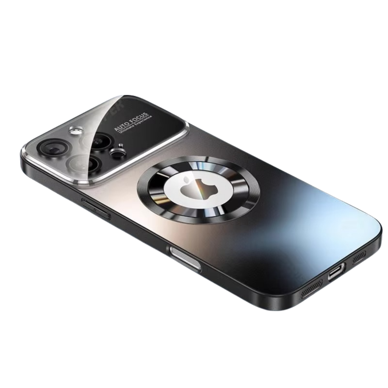 Luxury iPhone Case — Titanium Sanding Magnetic MagSafe Wireless-Charging Half-Wrapped Cover with Glass Lens Protection, Shockproof Design, Anti-Fingerprint Non-Slip Finish