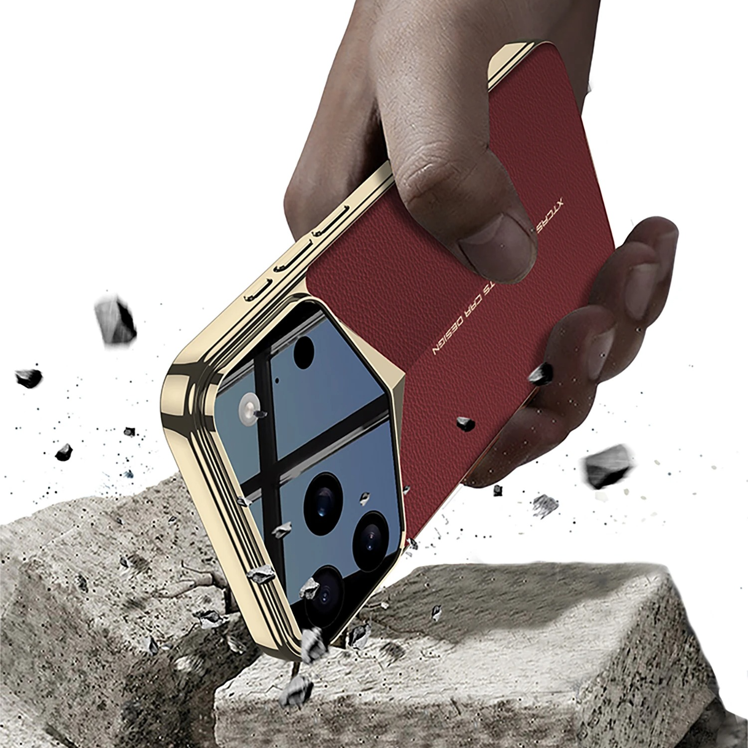 Luxury iPhone Case — Ultra-Thin Leather Shock-Resistant Slim Cover with Raised Camera Lens Protection and Anti-Fingerprint Finish