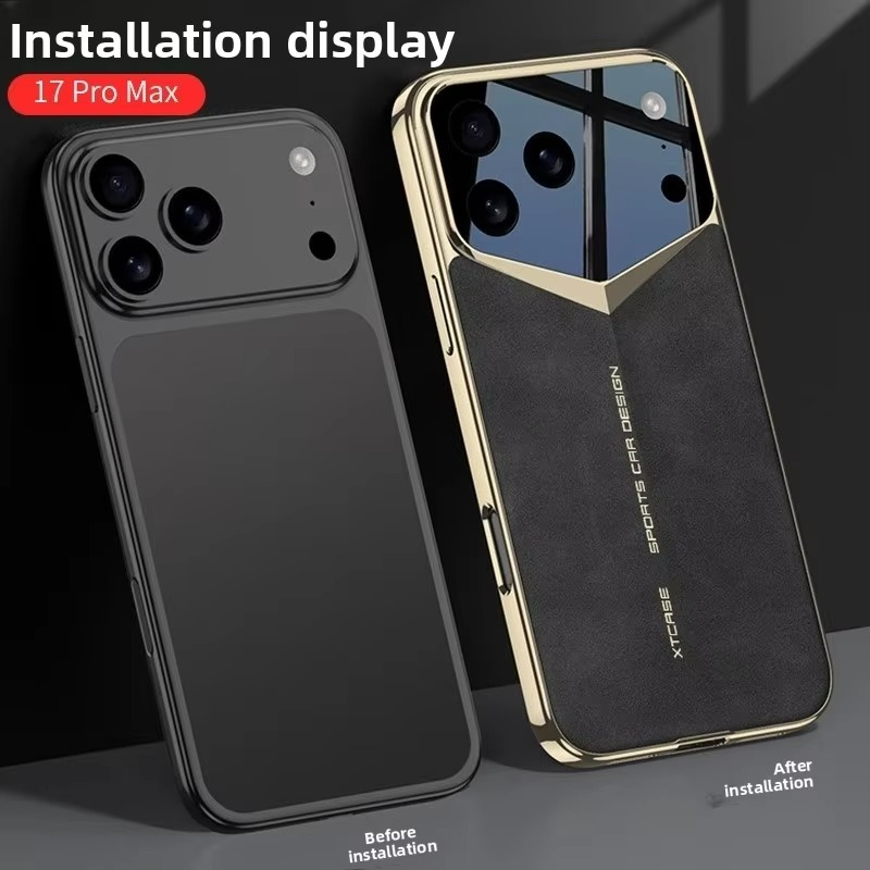 Luxury iPhone Case — Ultra-Thin Leather Shock-Resistant Slim Cover with Raised Camera Lens Protection and Anti-Fingerprint Finish