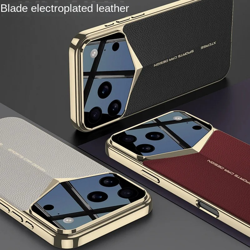 Luxury iPhone Case — Ultra-Thin Leather Shock-Resistant Slim Cover with Raised Camera Lens Protection and Anti-Fingerprint Finish