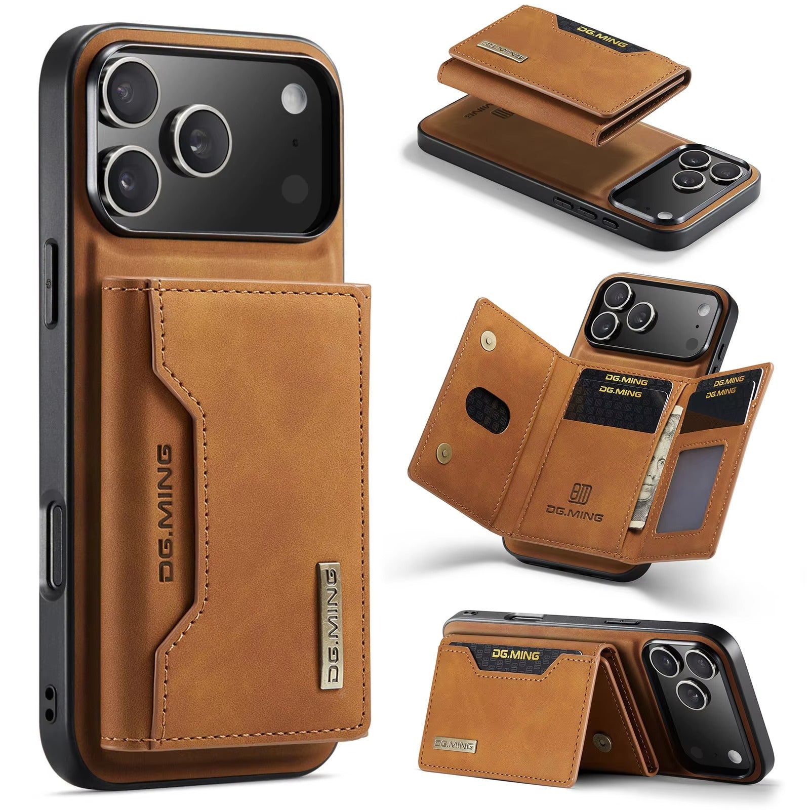 Luxury iPhone Case — 2-in-1 Detachable Magnetic Leather Wallet Cover with Card Holder Pocket, Shockproof Protection and Slim Business Design