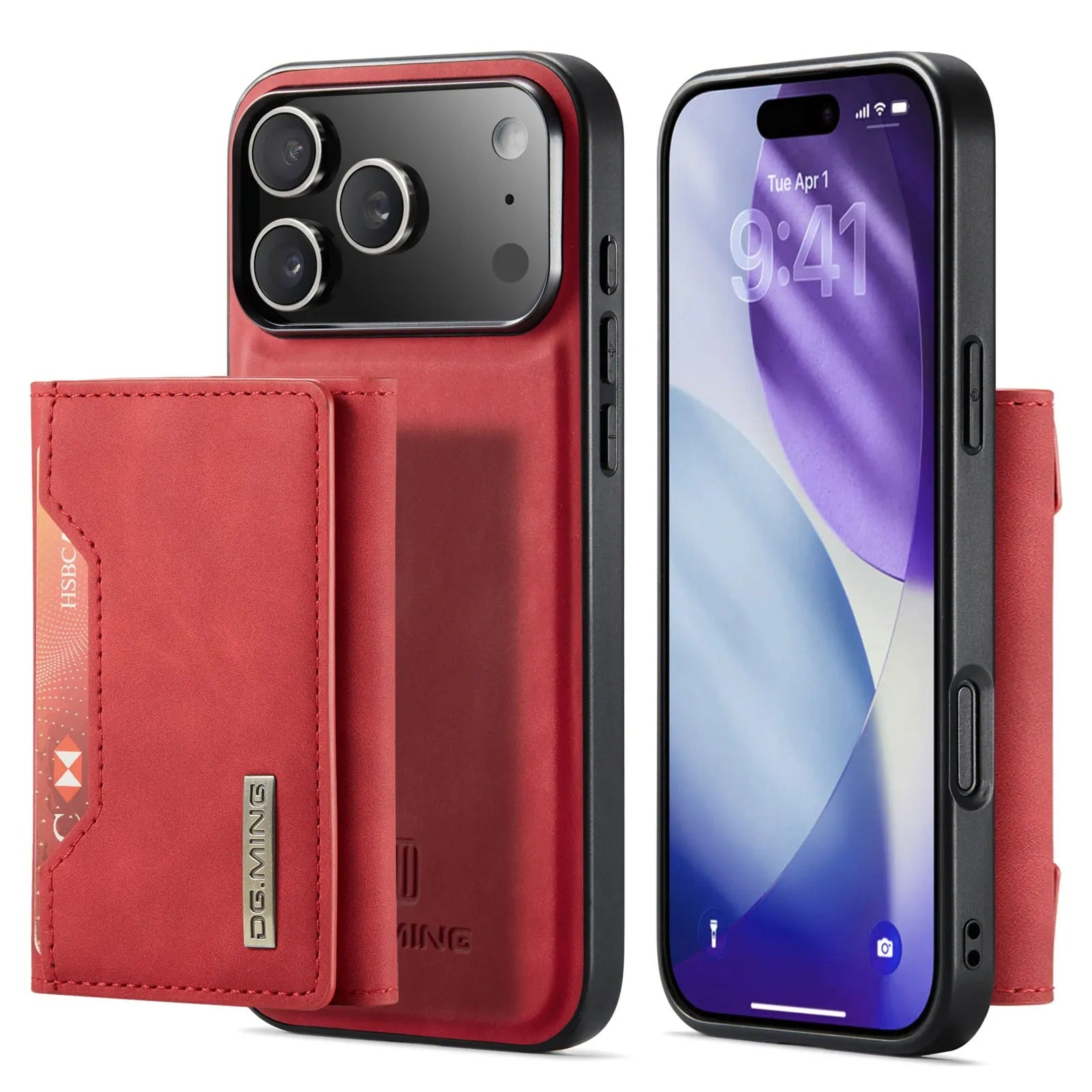 Luxury iPhone Case — 2-in-1 Detachable Magnetic Leather Wallet Cover with Card Holder Pocket, Shockproof Protection and Slim Business Design