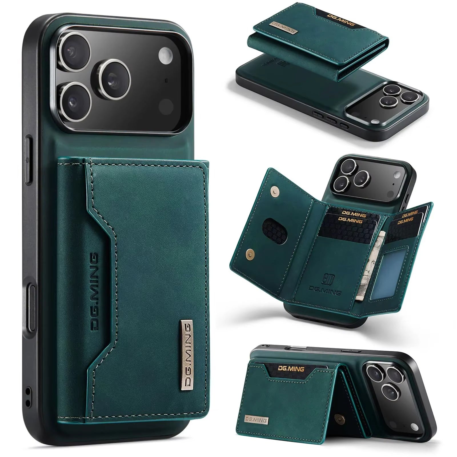 Luxury iPhone Case — 2-in-1 Detachable Magnetic Leather Wallet Cover with Card Holder Pocket, Shockproof Protection and Slim Business Design