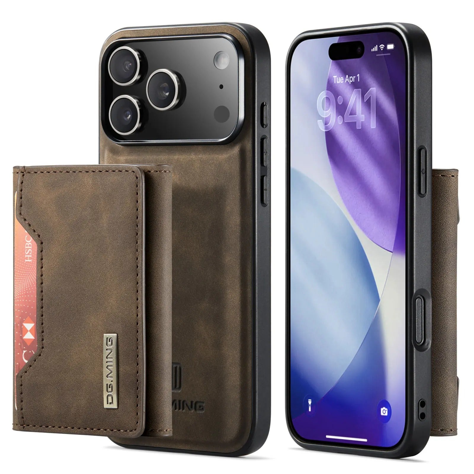 Luxury iPhone Case — 2-in-1 Detachable Magnetic Leather Wallet Cover with Card Holder Pocket, Shockproof Protection and Slim Business Design