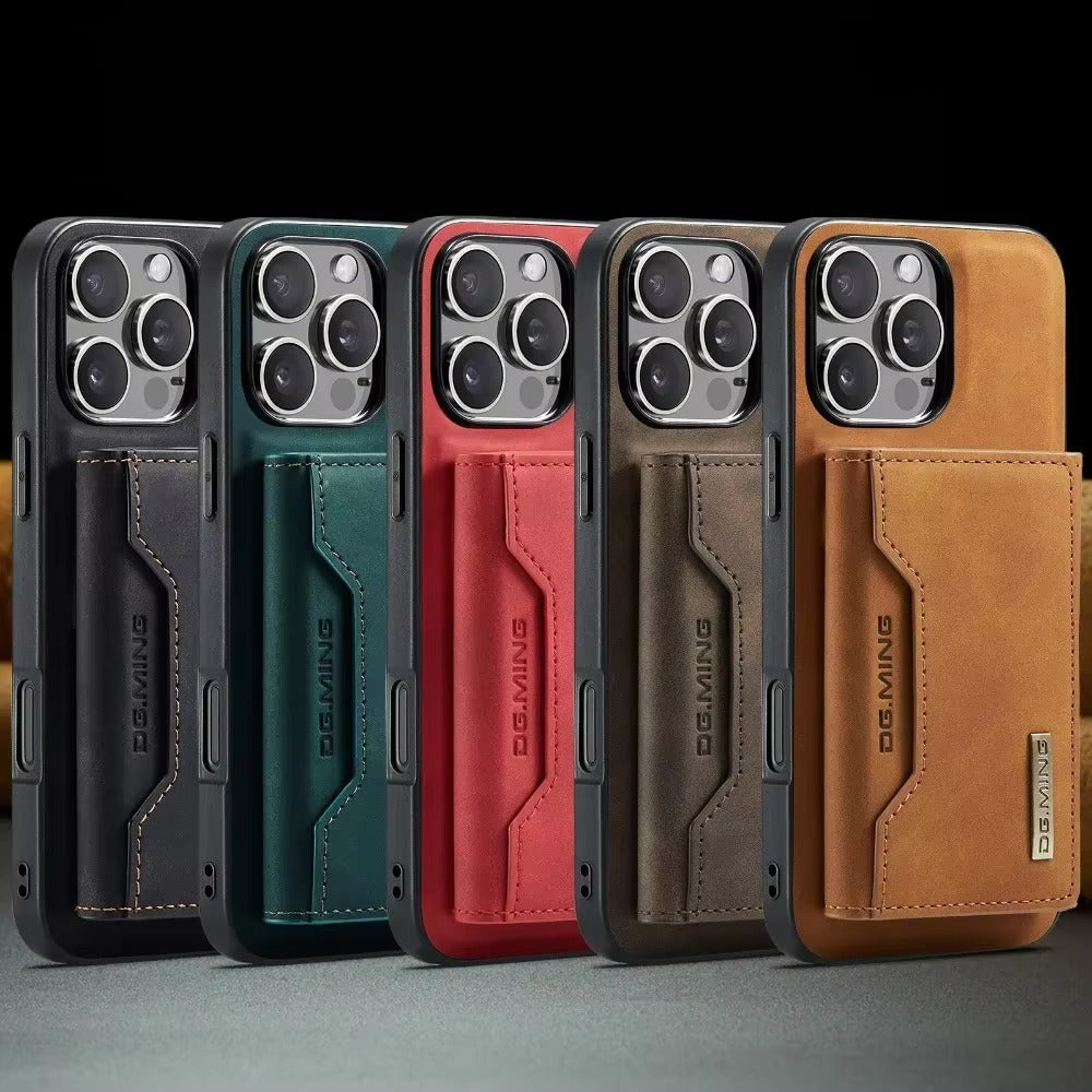 Luxury iPhone Case — 2-in-1 Detachable Magnetic PU Leather Wallet Cover with Card Holder, Slim Shockproof Anti-Fingerprint Non-Slip Protection