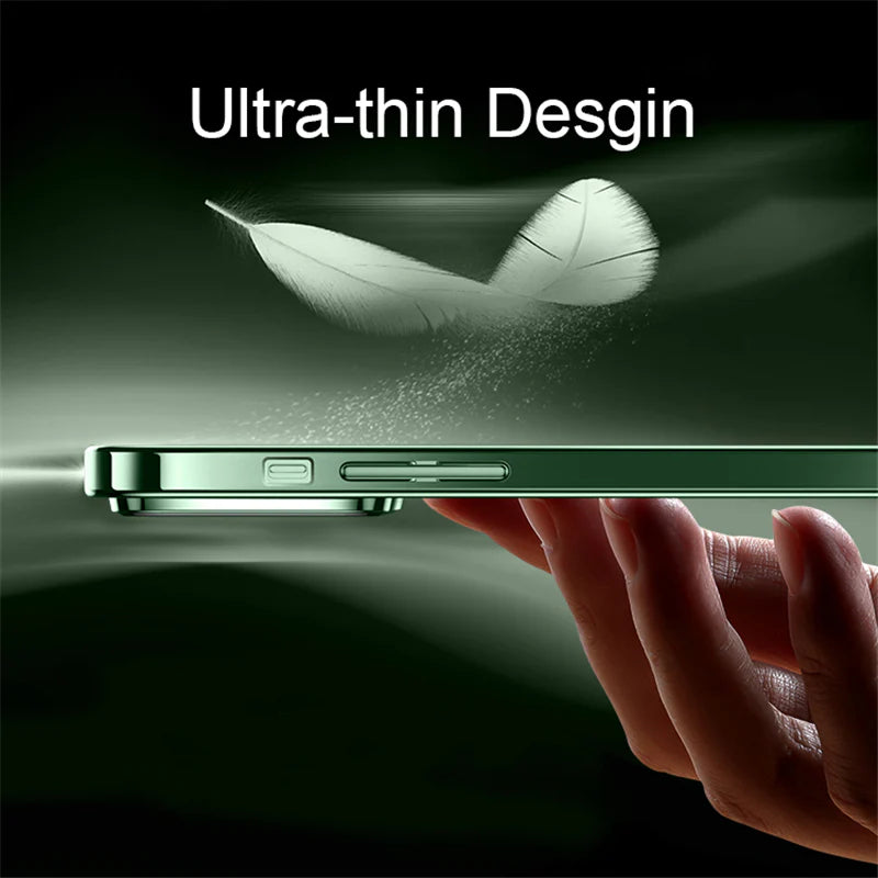 Luxury iPhone Case MagSafe Compatible Clear Back Cover — Soft TPU Plating, Magnetic Wireless Charging, Slim Shockproof Design, Scratch-Resistant Protection
