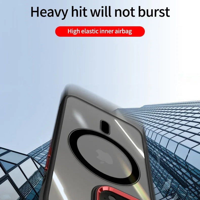 Luxury iPhone Case MagSafe Compatible Clear Cover — Transparent Acrylic Back with Soft TPU Frame, Magnetic Wireless Charging, Shockproof Anti-Fingerprint Design