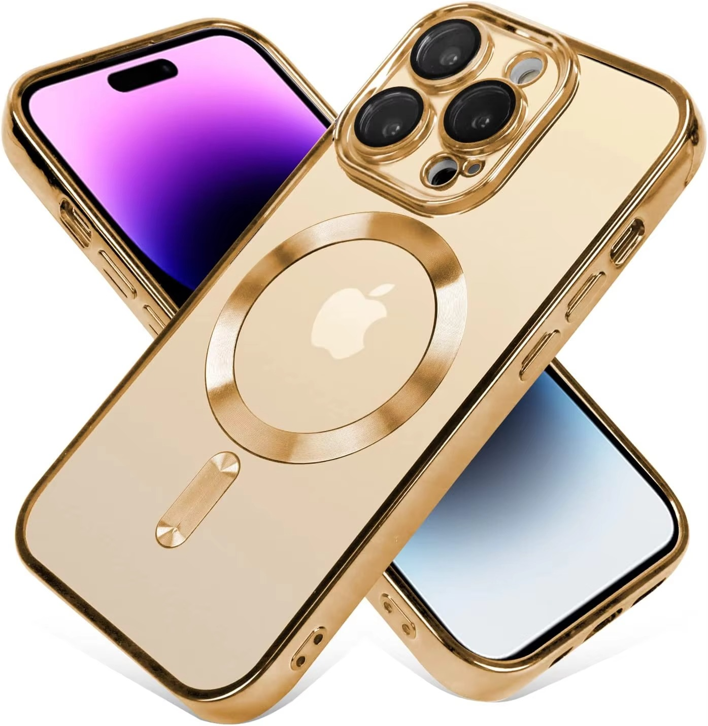 Luxury iPhone Case MagSafe Compatible — Magnetic Plating Cover, Transparent, Shockproof, Anti-Fingerprint, Anti-Scratch, Dustproof, Wireless Charging