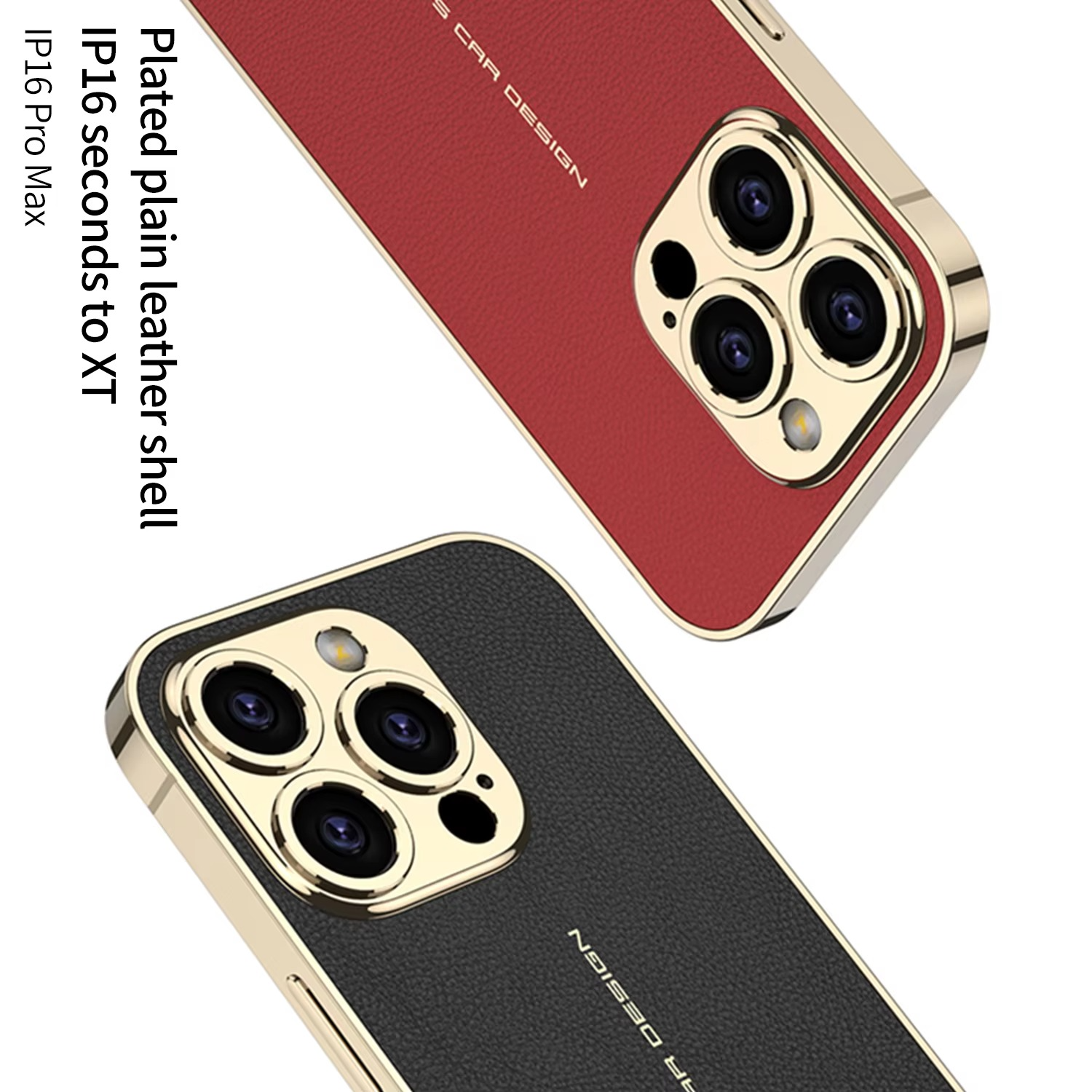 Luxury iPhone Case Plating Leather Back Cover — Full Lens Protection, Shockproof Anti-Fingerprint Scratch-Resistant Slim Design