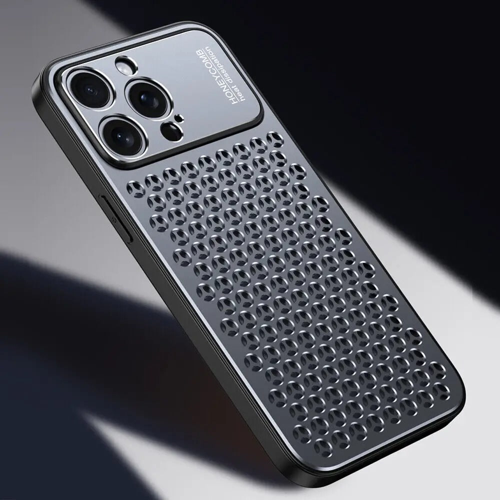 Luxury iPhone Case — Aluminum Alloy Metal Breathable Back Cover with Anti-Fingerprint & Scratch-Resistant Protection
