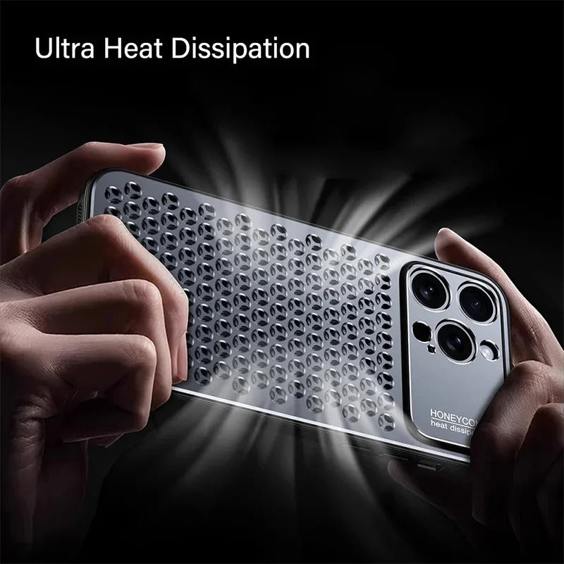 Luxury iPhone Case — Aluminum Alloy Metal Breathable Back Cover with Anti-Fingerprint & Scratch-Resistant Protection