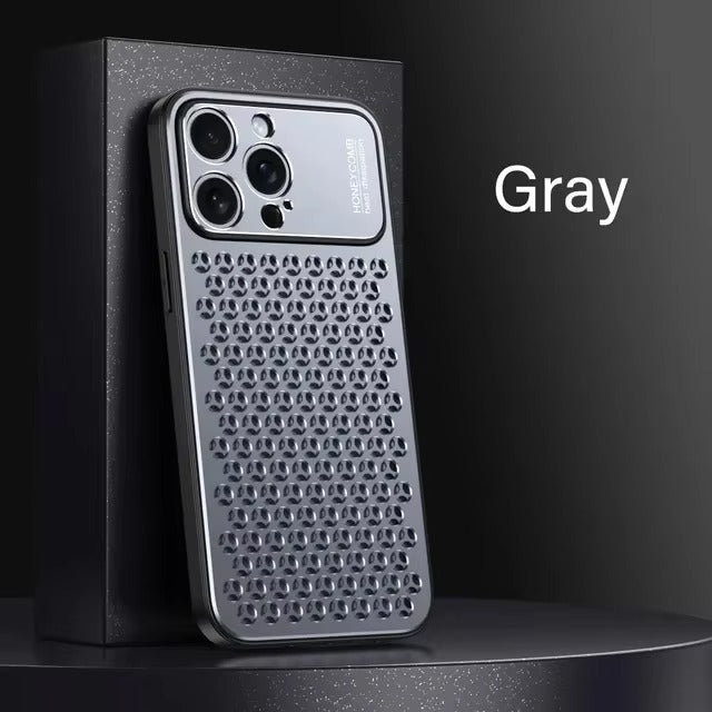 Luxury iPhone Case — Aluminum Alloy Metal Breathable Back Cover with Anti-Fingerprint & Scratch-Resistant Protection
