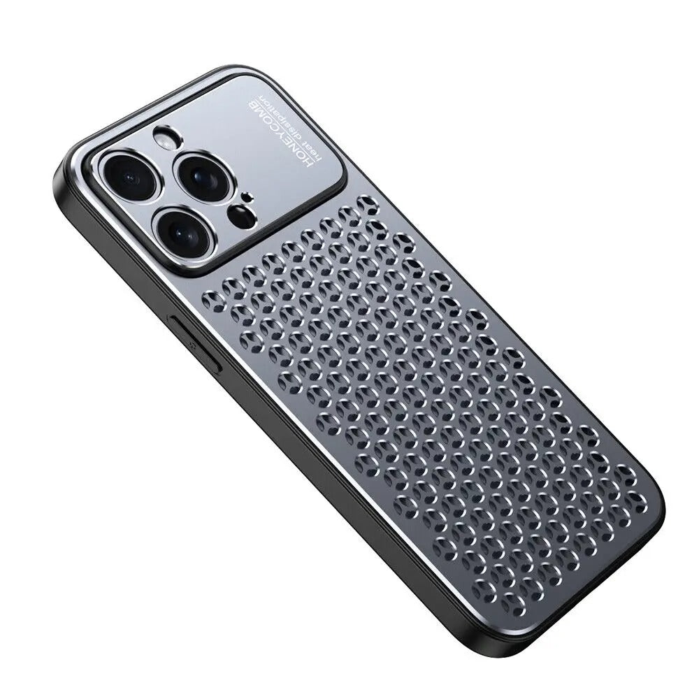Luxury iPhone Case — Aluminum Alloy Metal Breathable Back Cover with Anti-Fingerprint & Scratch-Resistant Protection