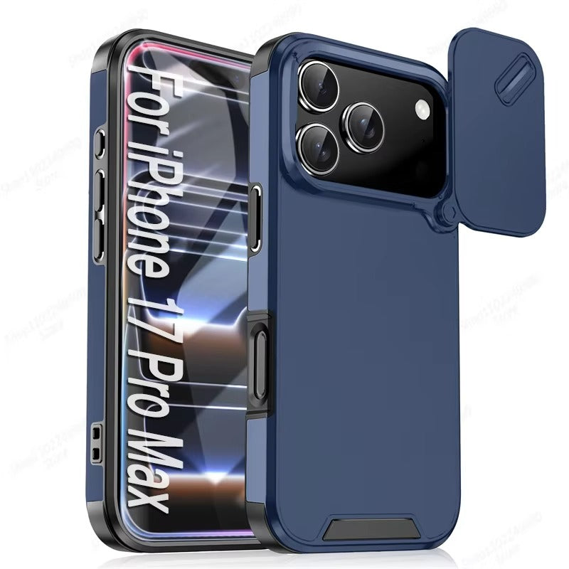 Luxury iPhone Case — Anti-Collision Shockproof Slide Camera Protective Cover with PC+TPU Durable Design