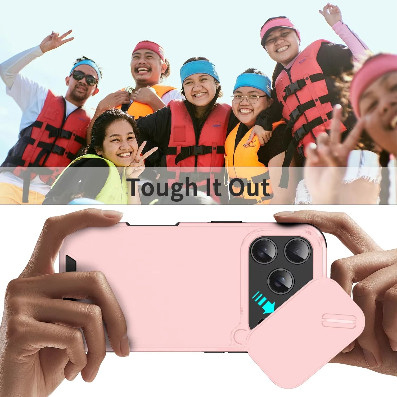 Luxury iPhone Case — Anti-Collision Shockproof Slide Camera Protective Cover with PC+TPU Durable Design