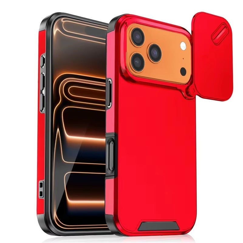 Luxury iPhone Case — Anti-Collision Shockproof Slide Camera Protective Cover with PC+TPU Durable Design
