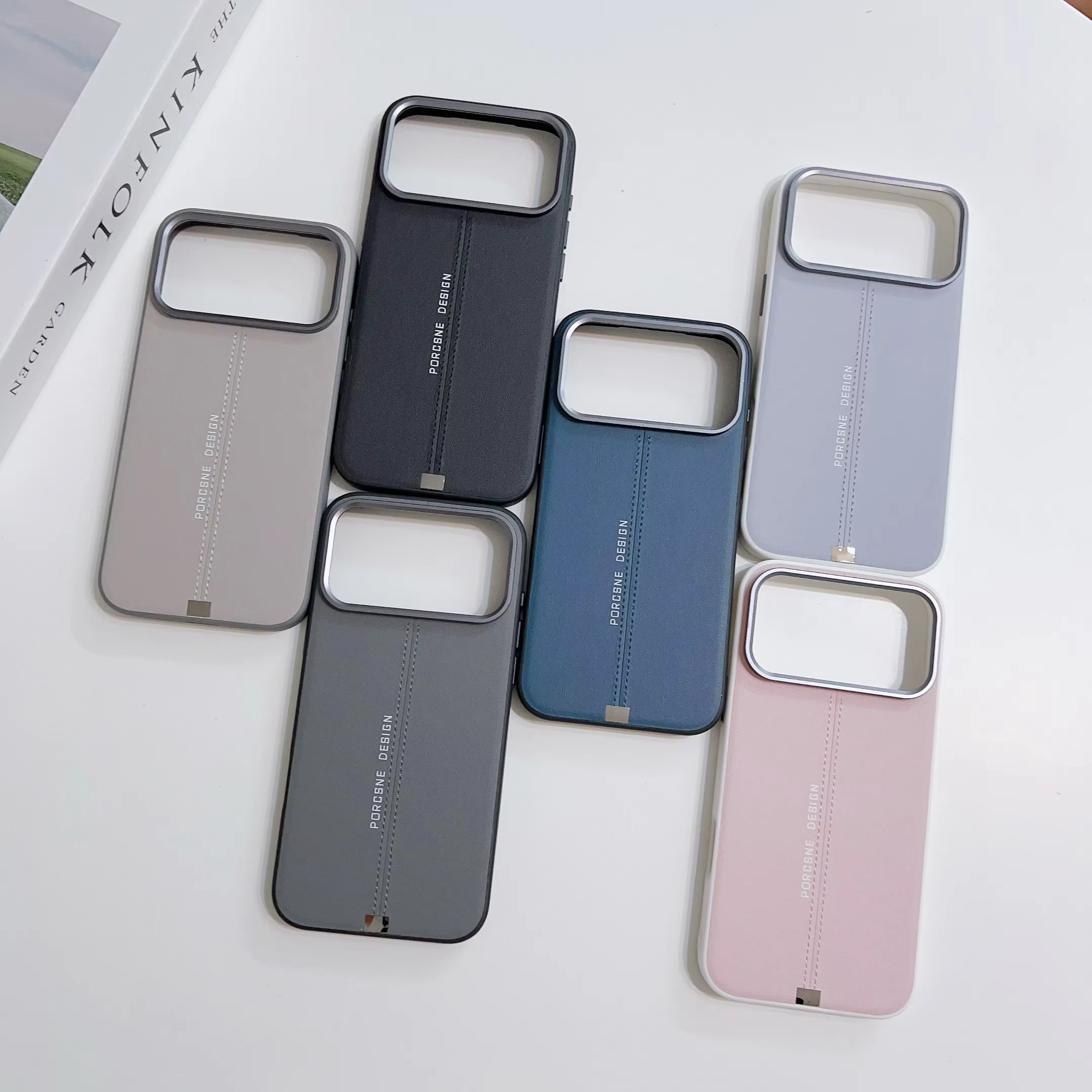 Luxury iPhone Case — Business Leather MagSafe Magnetic Cover with Anti-Fall Protection, Metal Buttons & Premium Durable Design