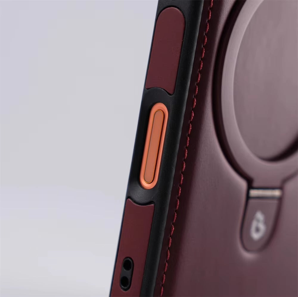 Luxury iPhone Case — Business Magnetic Retro Leather Cover with Invisible Bracket, Slim Shockproof Design & MagSafe Compatibility