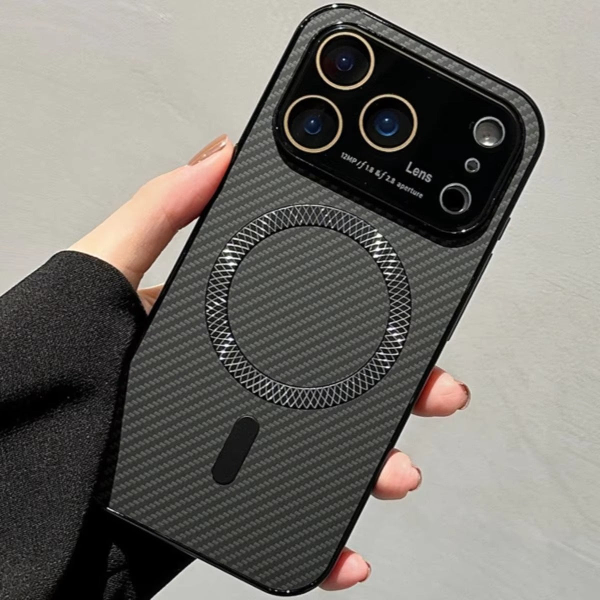 Luxury iPhone Case — Carbon Fiber Soft TPU MagSafe Cover with Slim Shock-Resistant Design and Lightweight Protective Finish