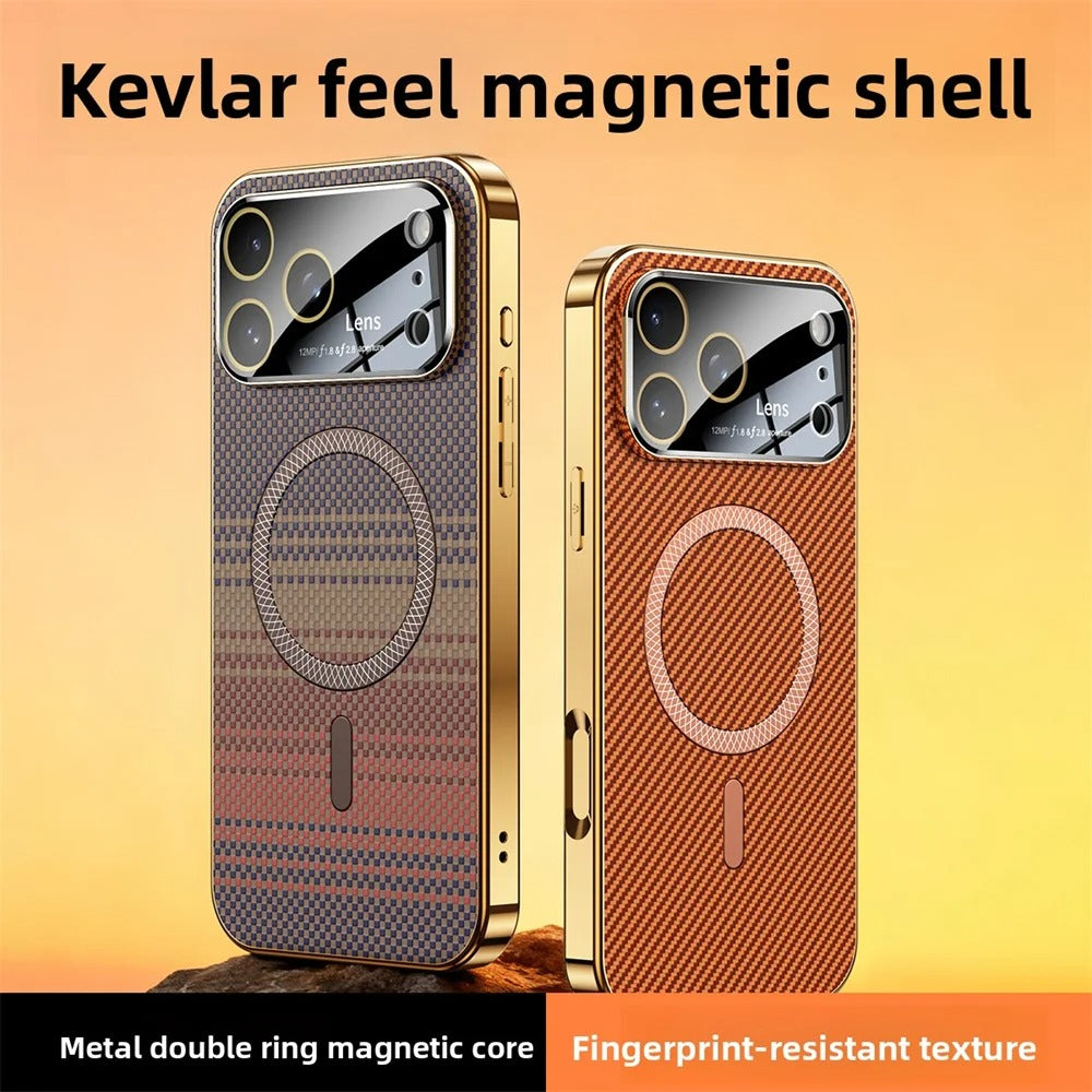 Luxury iPhone Case — Carbon Fiber Soft TPU MagSafe Cover with Slim Shock-Resistant Design and Lightweight Protective Finish