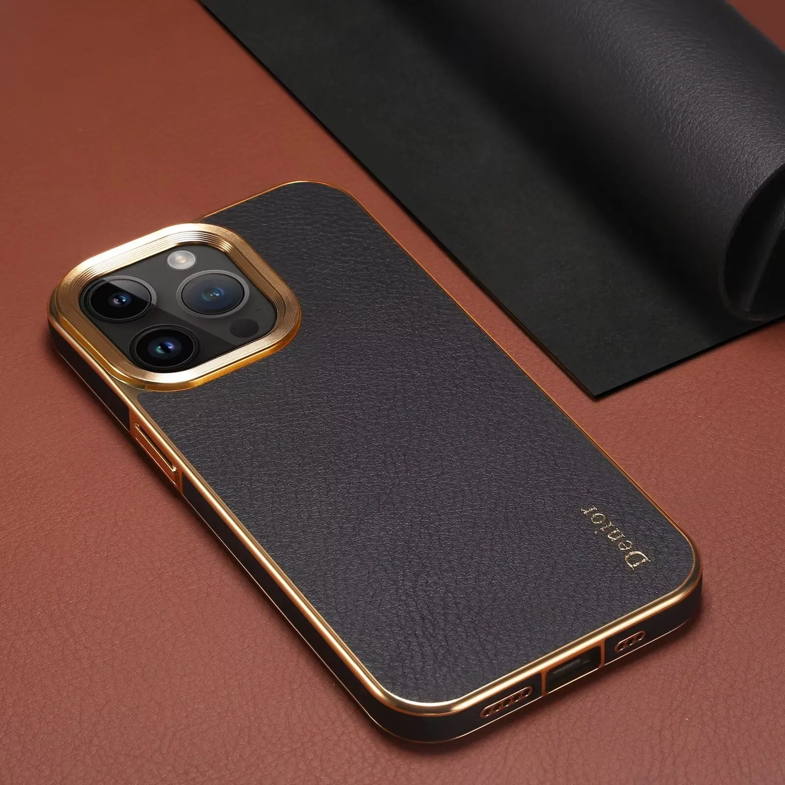 Luxury iPhone Case — Cowhide Electroplated Leather Cover with Heat-Resistant Skin-Friendly Finish & Non-Slip Premium Design